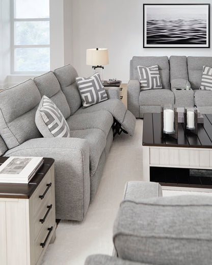 Biscoe Power Reclining Sofa and Loveseat Set