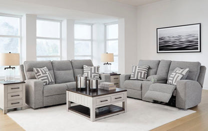 Biscoe Power Reclining Sofa and Loveseat Set