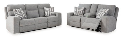 Biscoe Power Reclining Sofa and Loveseat Set