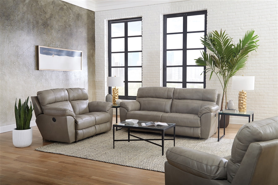 Catnapper Putty Italian Leather Costa Lay Flat Reclining Sofa Legacy Furniture Mattress