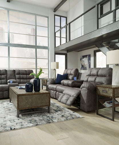 Derwin Concrete Reclining Sofa and Loveseat Set