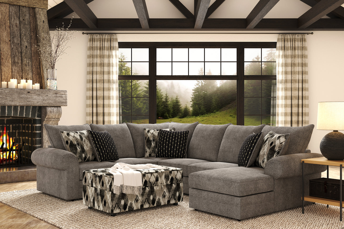 Domain Dove 3pc Sectional by Hughes Furniture