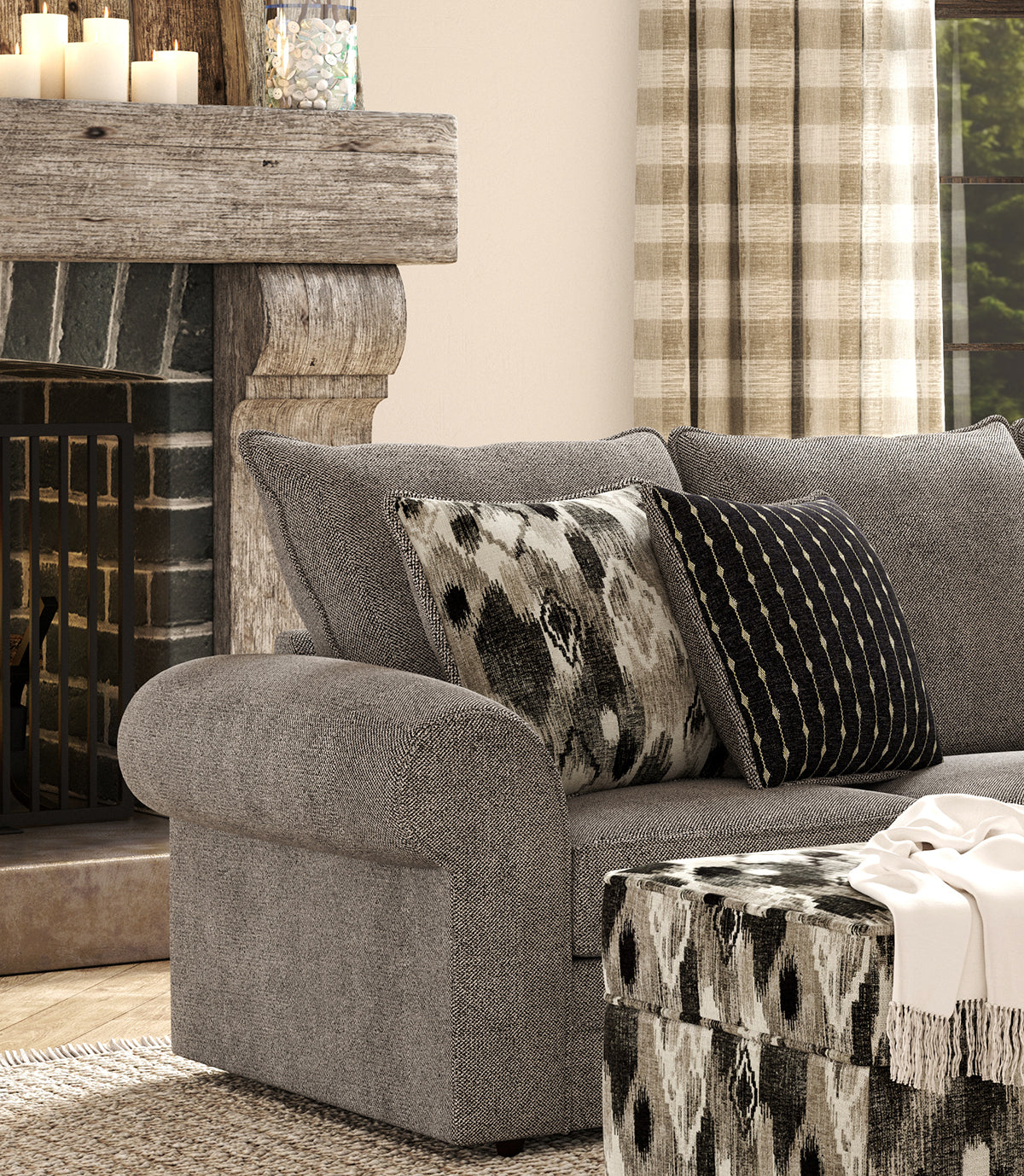 Domain Dove 3pc Sectional by Hughes Furniture