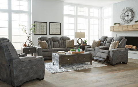 Next-Gen DuraPella Slate Power Reclining Loveseat with Console