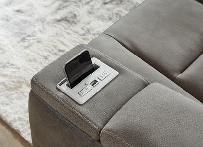 Next-Gen DuraPella Slate Power Reclining Sofa & Loveseat Set