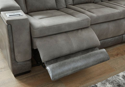 Next-Gen DuraPella Slate Power Reclining Loveseat with Console