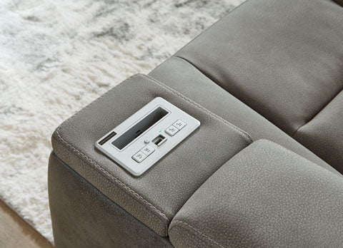 Next-Gen DuraPella Slate Power Reclining Loveseat with Console