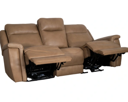 Fischer Saddle Leather Power Reclining Living Room Set by Leather Italia USA