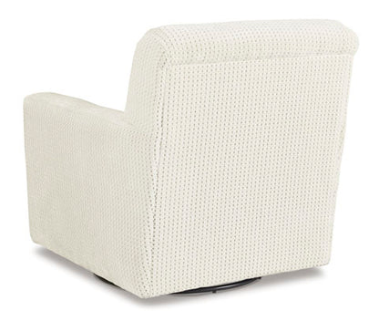 Herstow Ivory Swivel Glider Accent Chair
