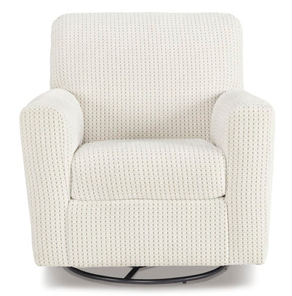 Herstow Ivory Swivel Glider Accent Chair