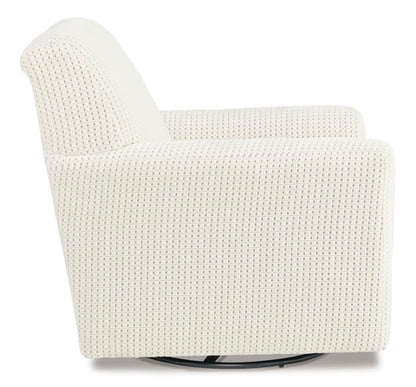 Herstow Ivory Swivel Glider Accent Chair