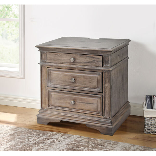 Highland Park Distressed Driftwood Nightstand