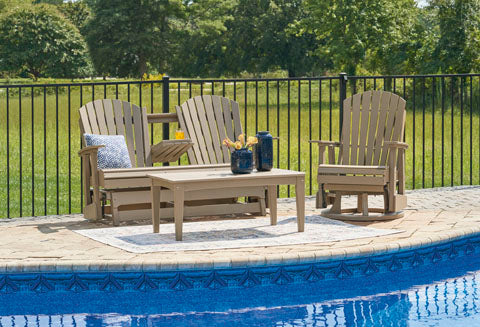 Hyland wave Driftwood Outdoor Glider Set