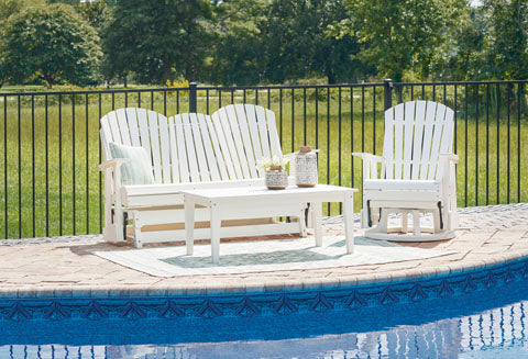 Hyland wave White Outdoor Glider Patio Set