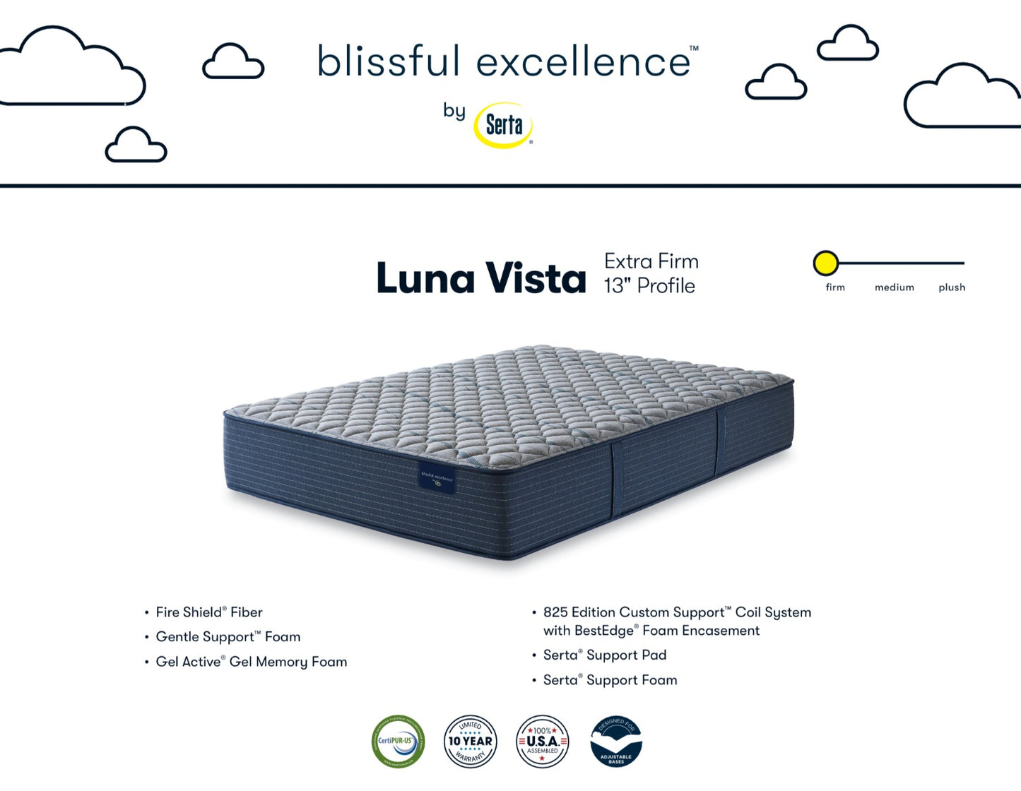 Serta Luna Vista Extra Firm Queen Mattress