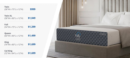 Puffy Lux Hybrid 12" Twin Extra Long Mattress