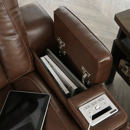 The Man-Den Brown Sofa and Loveseat Set