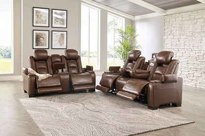 The Man-Den Brown Sofa and Loveseat Set
