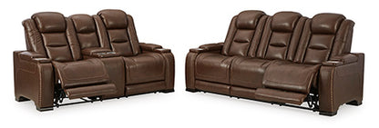 The Man-Den Brown Sofa and Loveseat Set