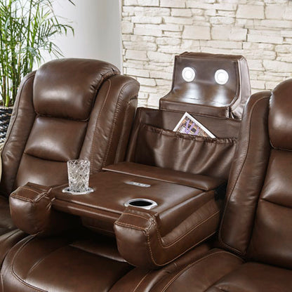The Man-Den Brown Sofa and Loveseat Set