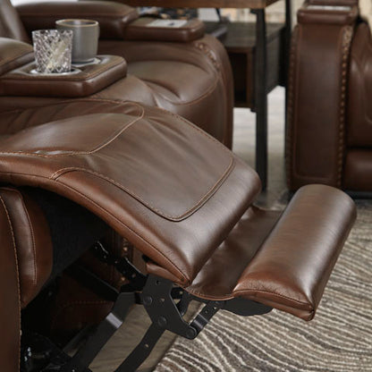 The Man-Den Brown Sofa and Loveseat Set