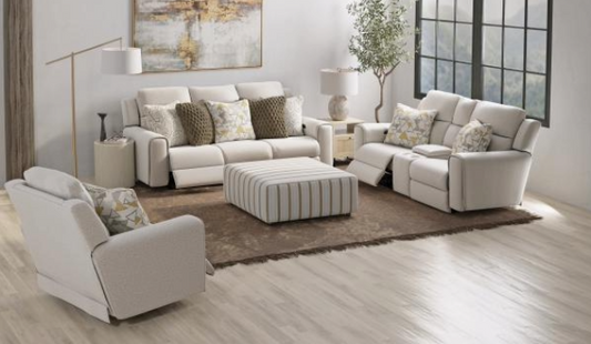 Catnapper Micha Oatmeal Power Reclining Sofa and Loveseat