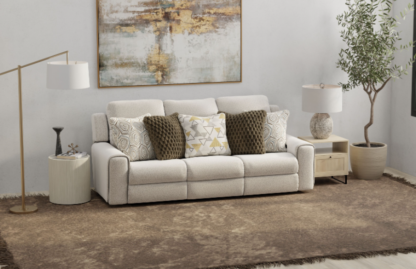 Catnapper Micha Oatmeal Power Reclining Sofa and Loveseat