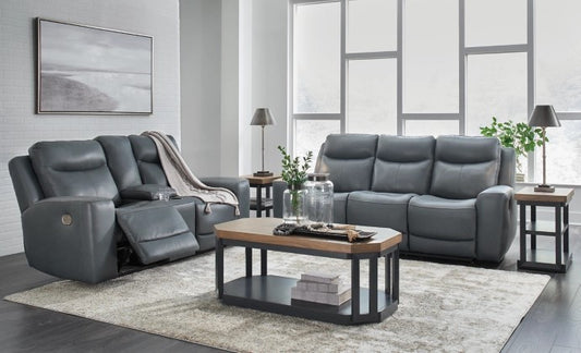 Mindanao Steel Power Reclining Sofa and Loveseat Set