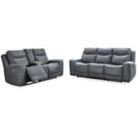 Mindanao Steel Power Reclining Sofa and Loveseat Set