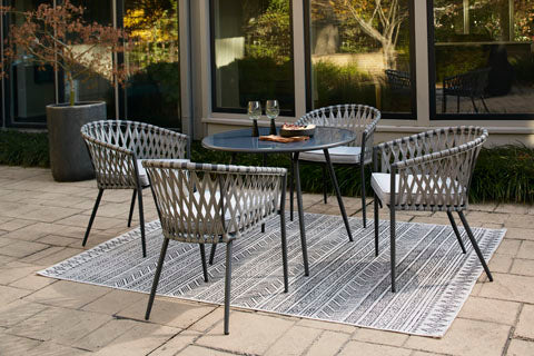 Palm Bliss Gray 5-pc Outdoor Dining Set