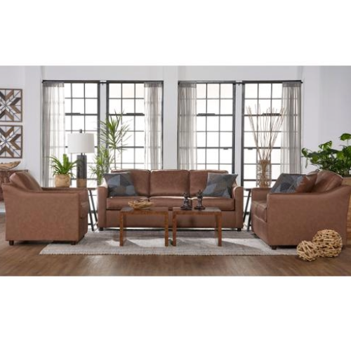 Perle Hazelnut Sofa and Loveseat Set