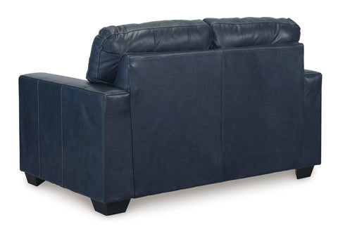 Santorine Ocean Leather Loveseat