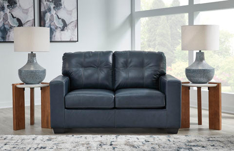 Santorine Ocean Leather Loveseat