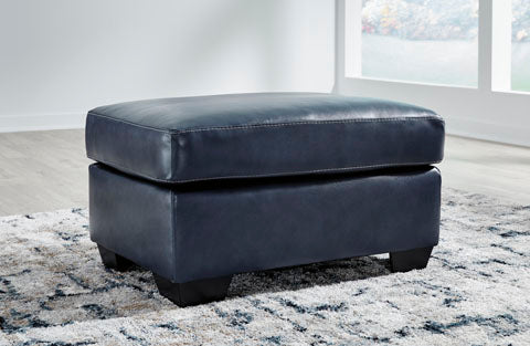 Santorine Ocean Leather Ottoman