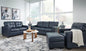 Santorine Ocean Leather Sofa and Loveseat Set