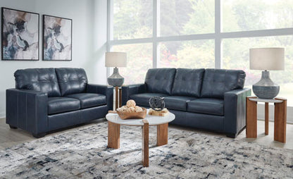 Santorine Ocean Leather Sofa and Loveseat Set