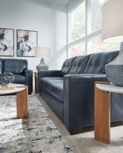 Santorine Ocean Leather Sofa and Loveseat Set