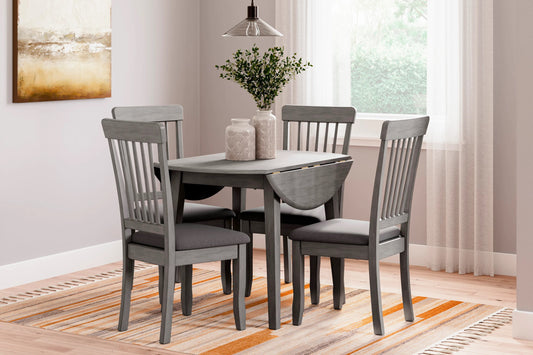 Shullden Gray Drop Leaf Dining Room Set