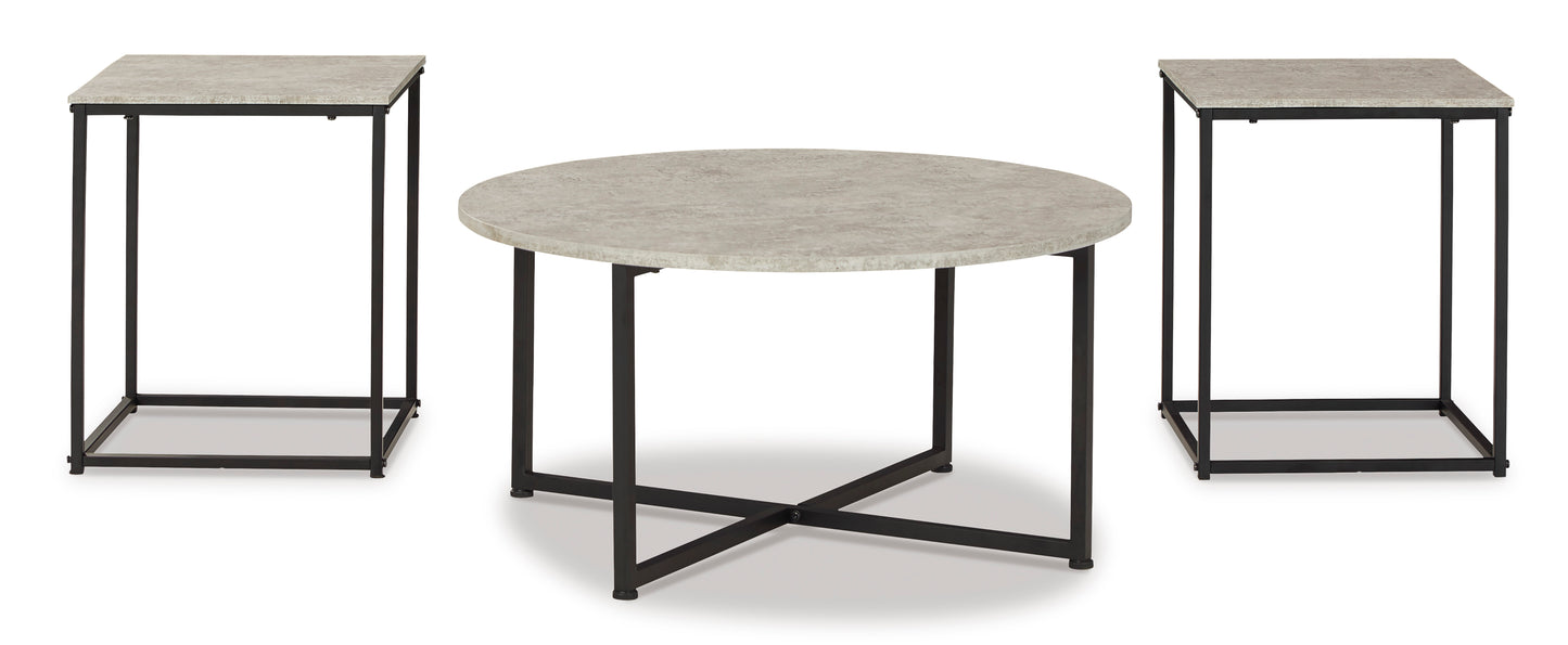 Lazabon Light Grey Occasional Coffee and End Tables Set