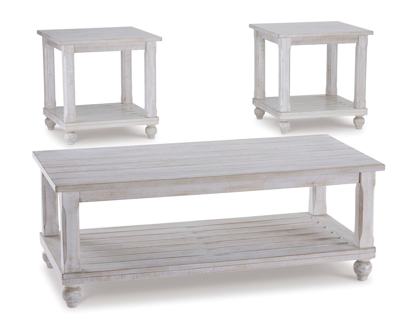 Cloudhurst Rustic White Occasional Coffee and End Tables