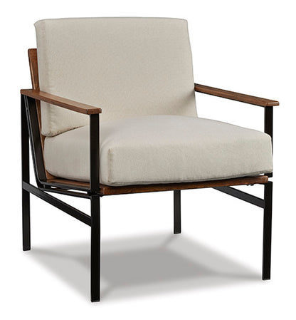 Tilde Ivory and Brown Accent Chair