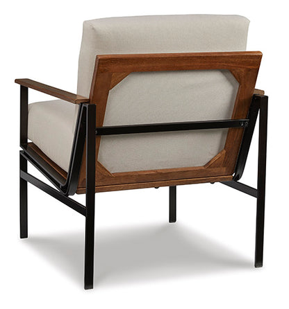 Tilde Ivory and Brown Accent Chair