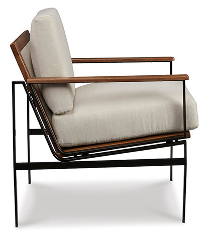 Tilde Ivory and Brown Accent Chair