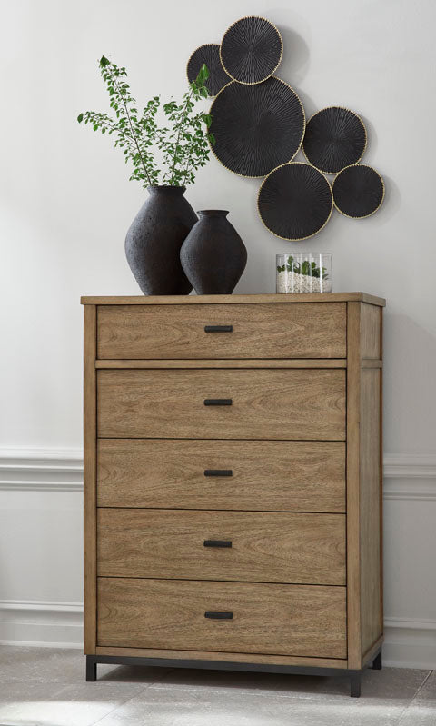 Tomtyn Light Brown Five Drawer Chest