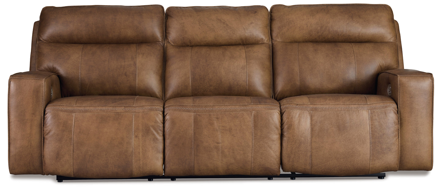 Game-Plan All American Top Grain Leather Power Reclining Sofa