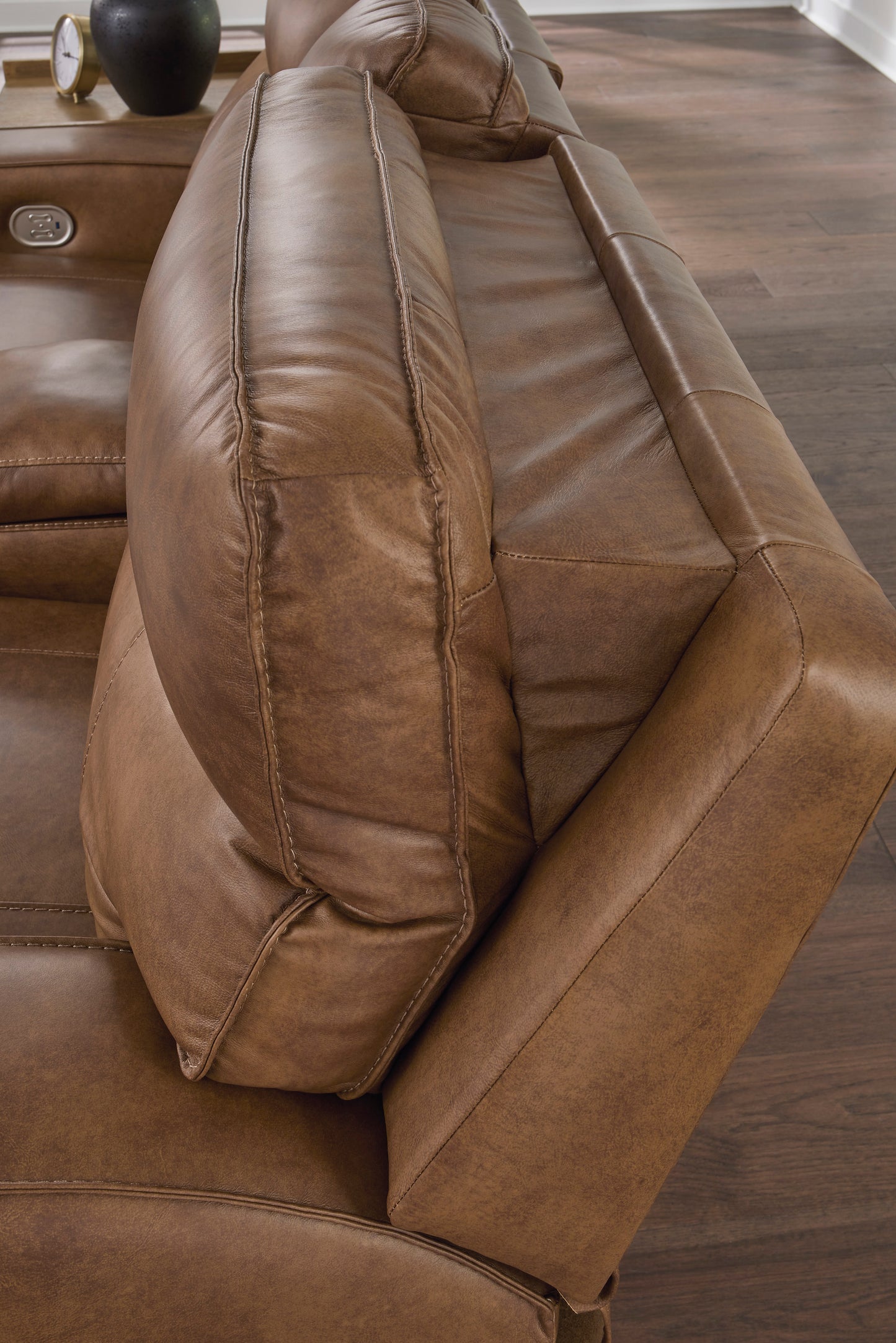 Game-Plan All American Top Grain Leather Power Reclining Loveseat