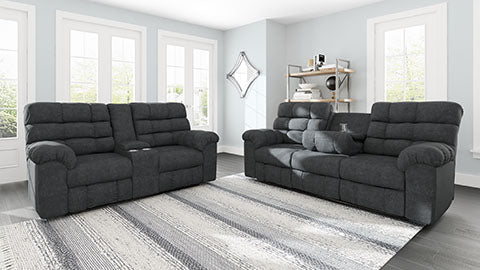 Wilhurst Marine Reclining Sofa and Loveseat Set