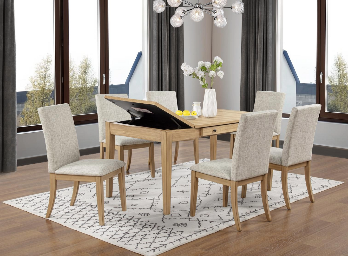 Zurich 6pc Dining Set with Bench