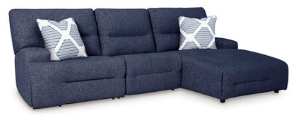 Acklen Place Navy 3-Piece Power Reclining Sectional