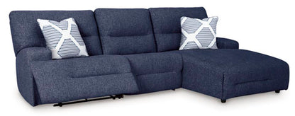 Acklen Place Navy 3-Piece Power Reclining Sectional